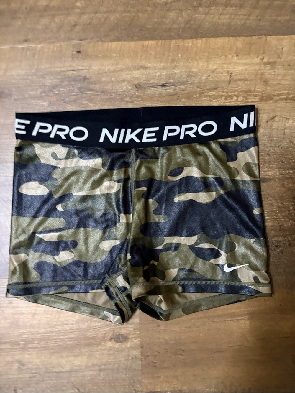 Nike Pro Camo Compression Shorts - Olive Green/Black SZ MED